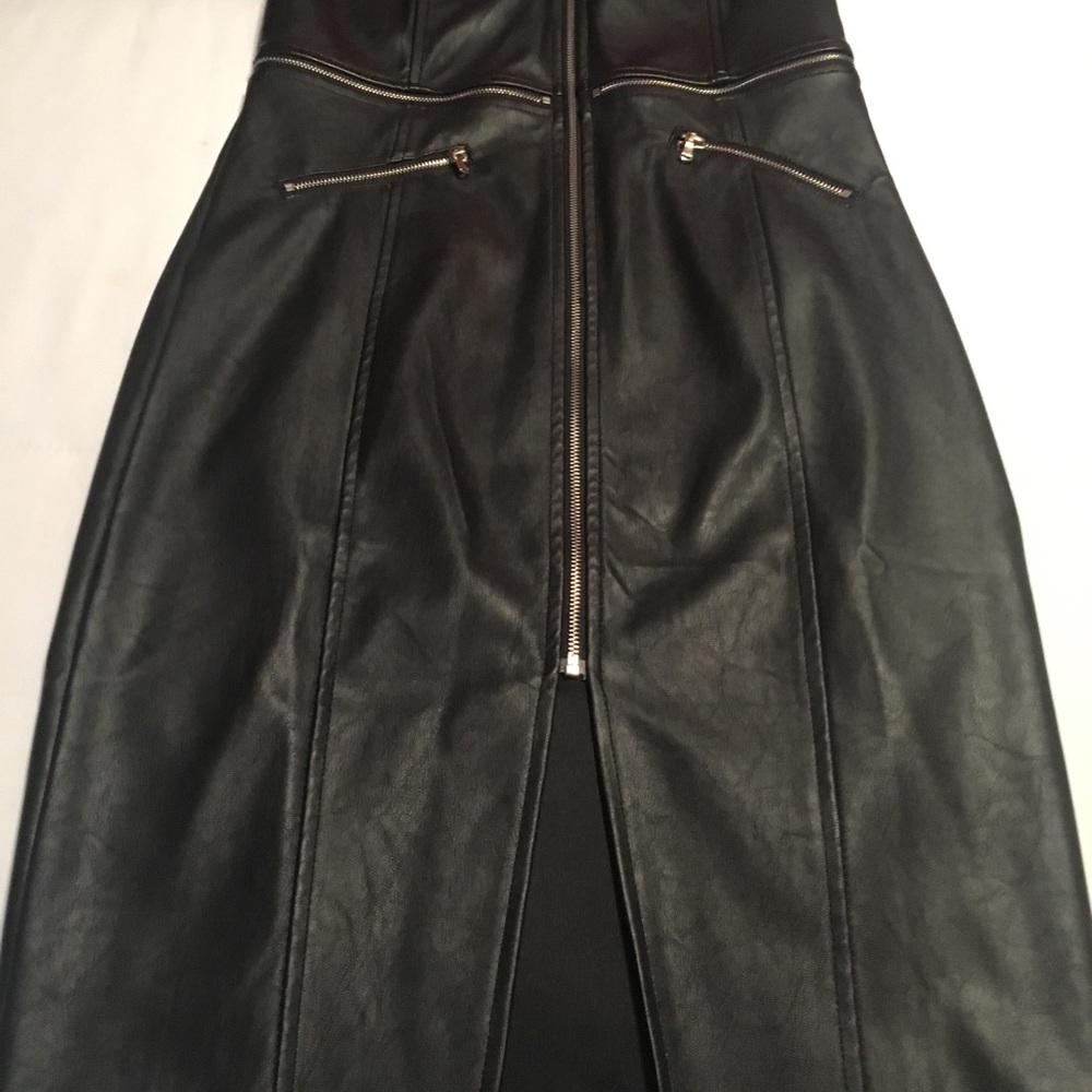 Black strapless leather dress - Picture 7 of 7